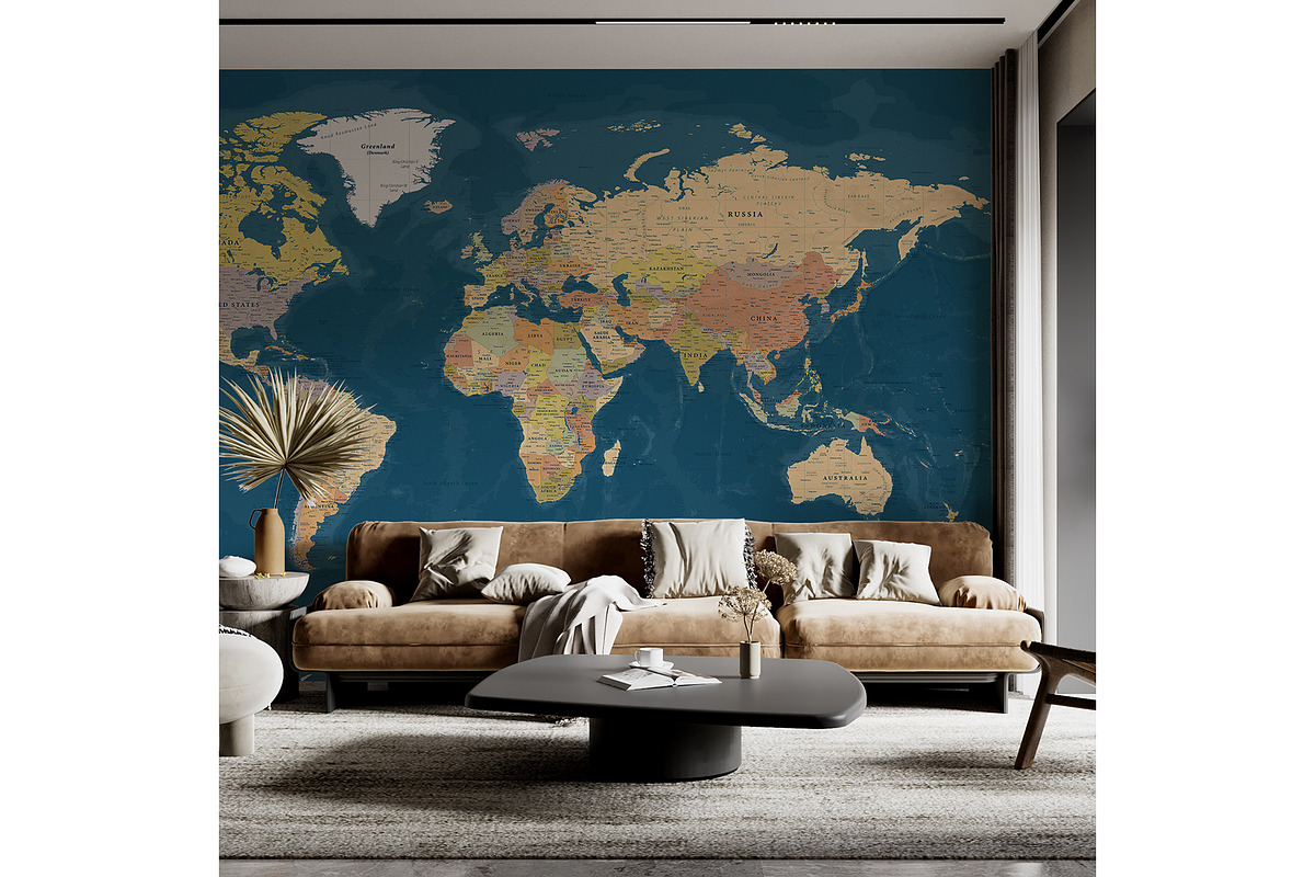 Vector World Map - Large&Detailed, a Decorative Illustration by PorcuPen Works (Photo 7 of 7)