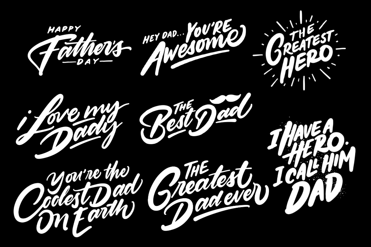 8 Father's Day Lettering Quotes, an Illustration by Davihero (Photo 9 of 11)