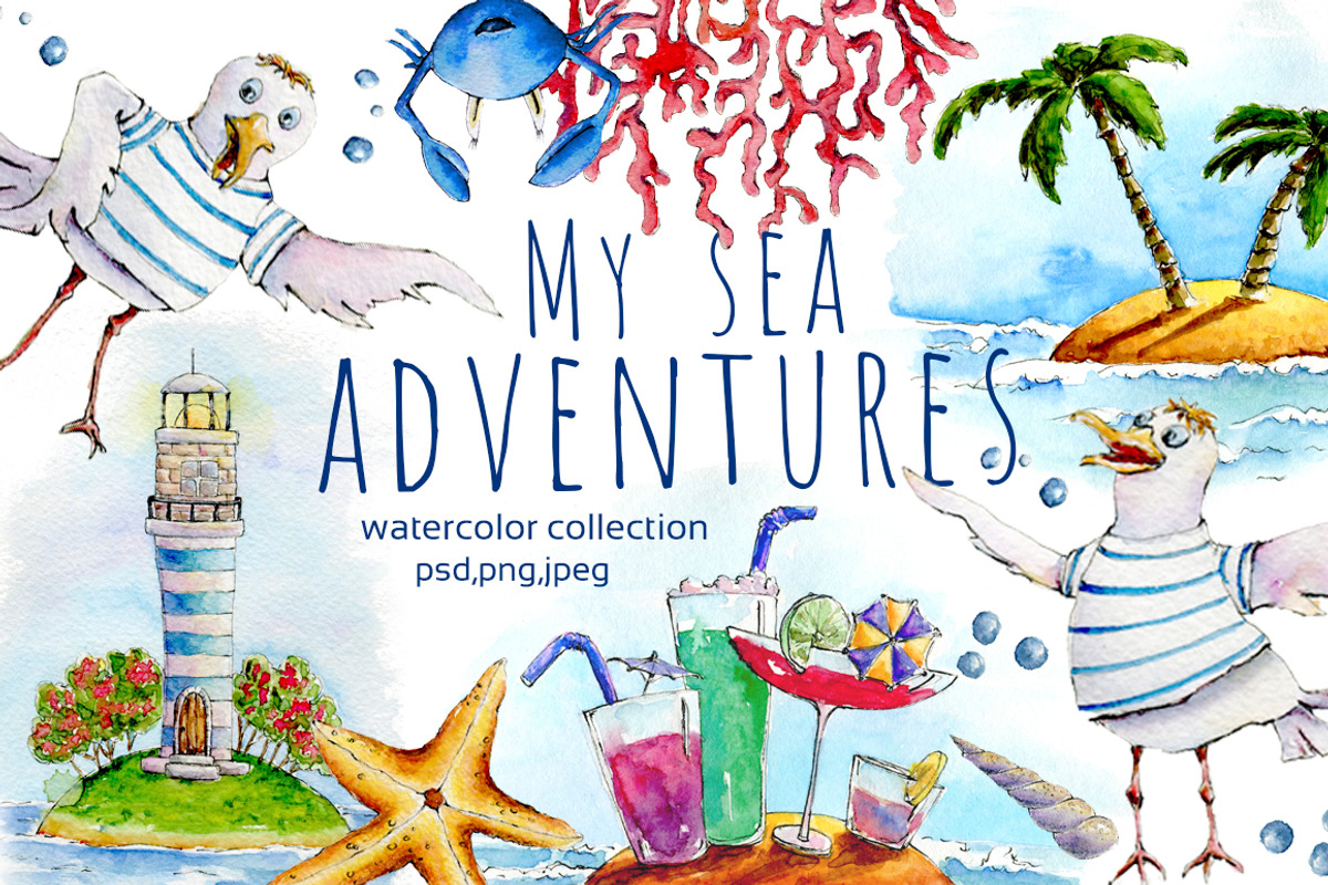 Sea watercolor adventures, an Animal Illustration by Funny-sunny (Photo 1 of 16)