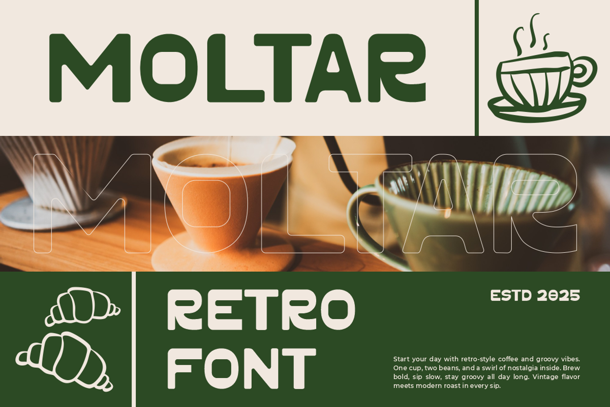 Moltar Retro Reverse Contrast Font, a Font by PutraCetol Studio (Photo 1 of 5)