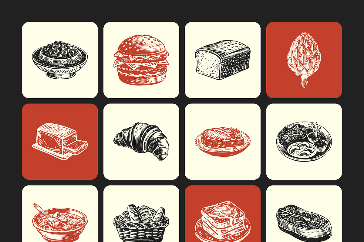 Vintage Food Illustration Set, a Food Illustration by Creative Stall (Photo 7 of 8)