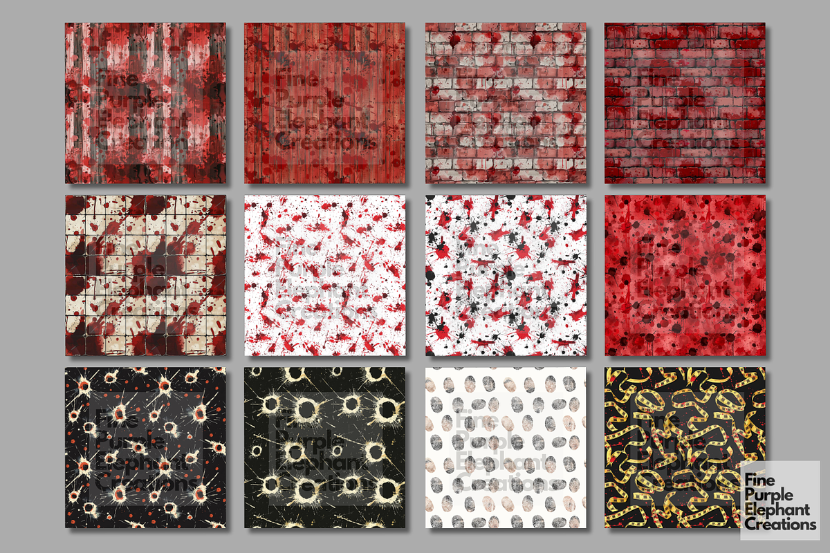 True Crime Detective Blood Halloween, a Pattern Graphic by Fine Purple Elephant (Photo 5 of 5)