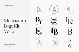 Monogram Logo Kit Templates Vol.2, a Branding & Logo Template by Studio Kumo