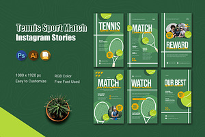 Tennis Sport Match Instagram Story, a Social Media Template by Esensifiksi.studio