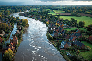 Scenic view of a winding river passi, a Photo by Tanuart