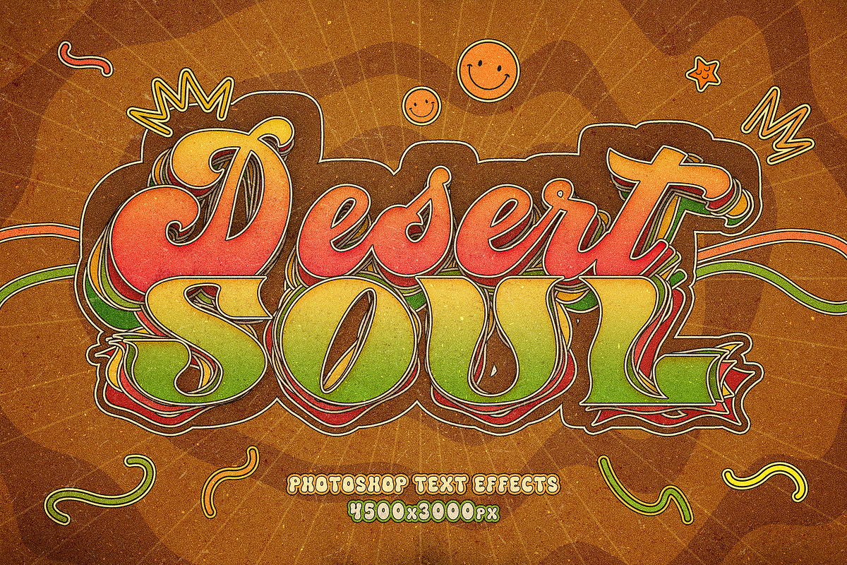 Retro Groovy Text Effects, a Layer Style Add-On by Andrew Skoch Design (Photo 8 of 9)