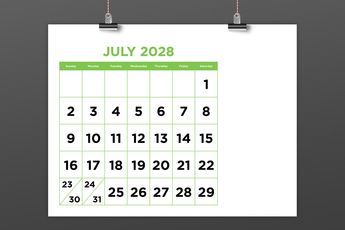 2028 Large No. Color 8.5x11 Calendar, a Stationery Template by Running With Foxes (Photo 4 of 6)