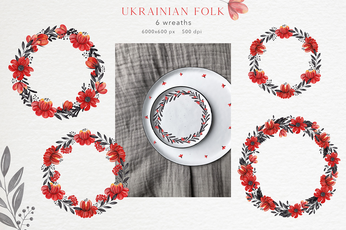 Ukrainian Folk. Watercolor flowers, an Illustration by Ooh Lily (Photo 3 of 12)