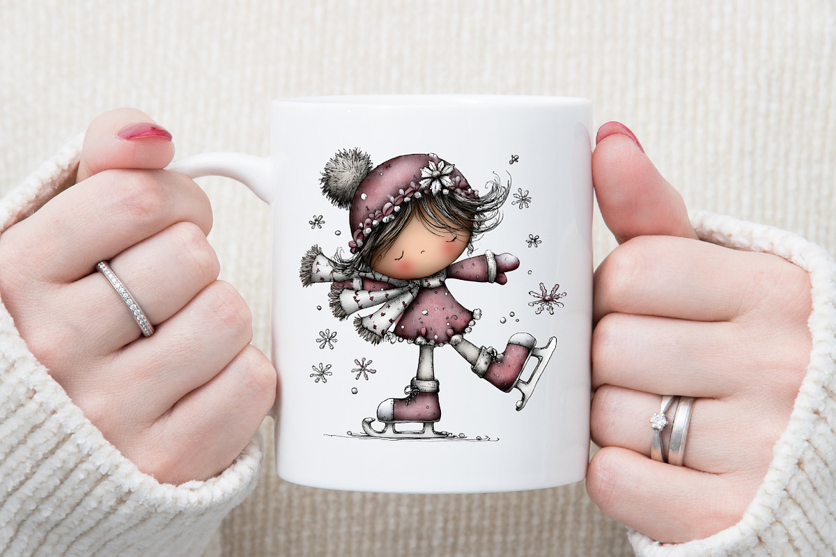 Whimsical Christmas Girl Clipart, an Illustration by Sublimation Artist (Photo 5 of 6)