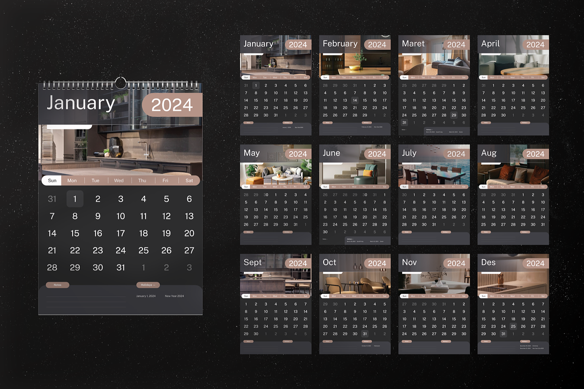 2024 Calendar Template, a Print Template by Annora Studio (Photo 3 of 3)