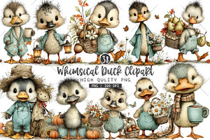 Whimsical Duck PNG Clipart, a Seasonal Illustration by OK Design