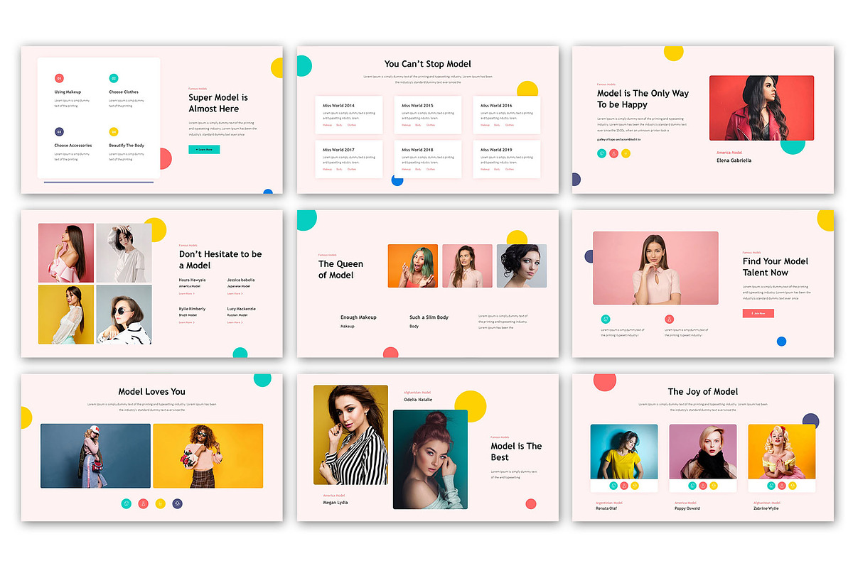 Famous Models Presentation Template, a Presentation Template by ...