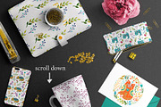 Vector Spring Cats and Plants, an Animal Illustration by Olesya Agudova (Thumbnail 2 of 7)