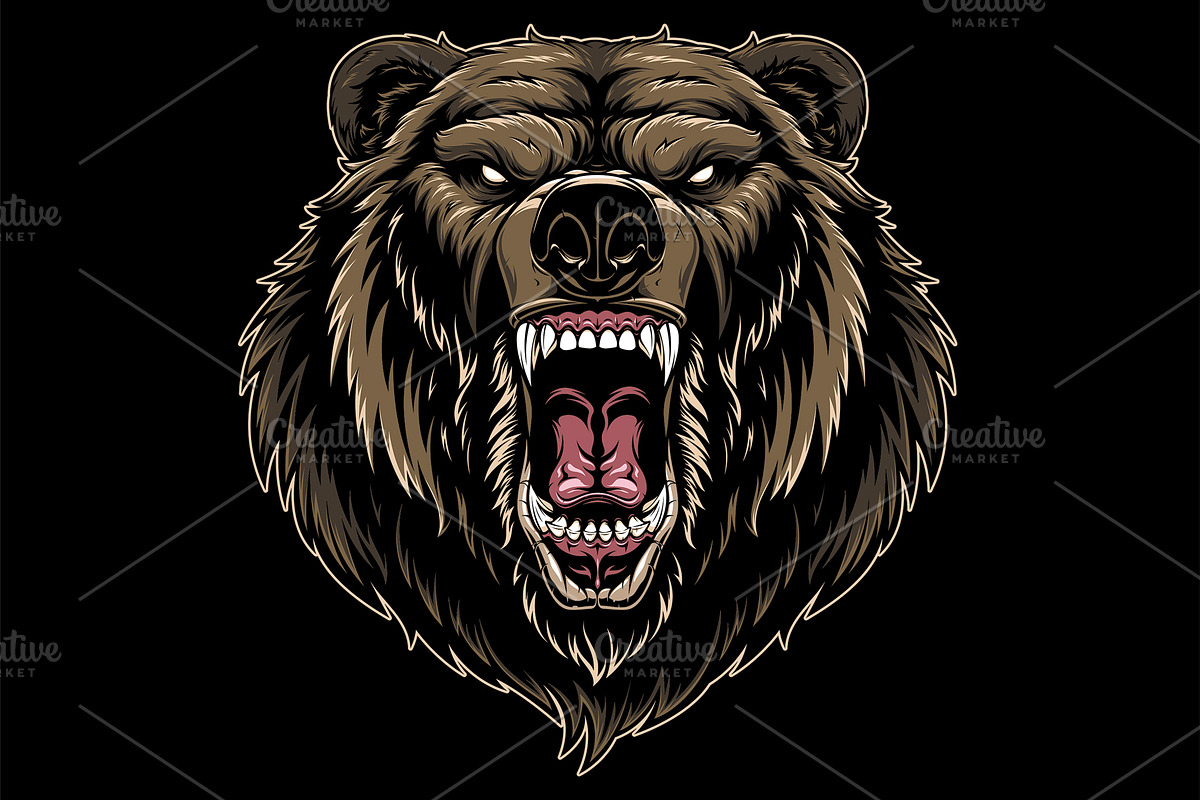 Head Bear, an Animal Illustration by Mark2000 (Photo 2 of 2)
