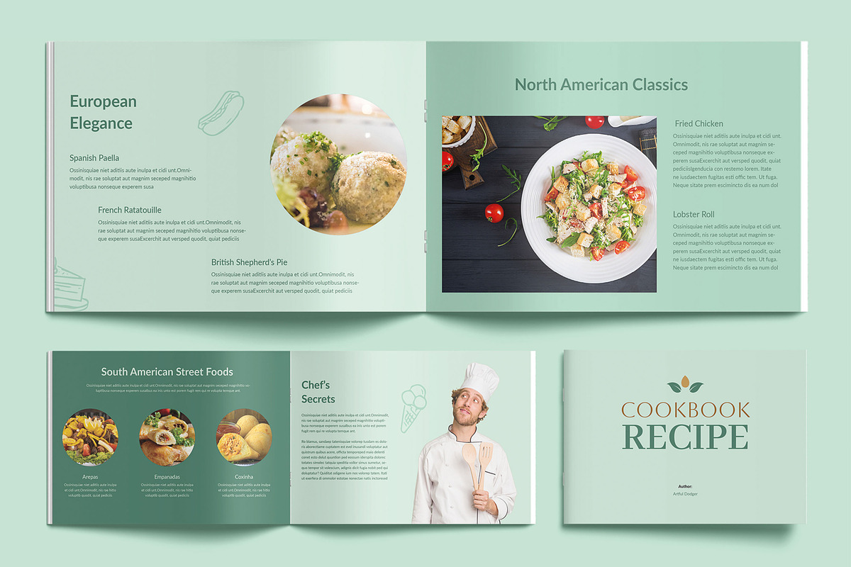 Professional Cookbook Recipe Layout, a Brochure Template by MightyDesign (Photo 6 of 9)