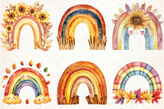 Watercolor Rainbow Autumn Clipart, an Illustration by Libby Wishes (Thumbnail 6 of 7)