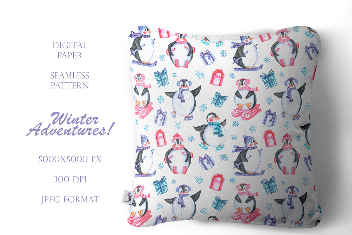 Winter adventures watercolor set., a Seasonal Illustration by SabinaWatercolorArt (Photo 15 of 17)