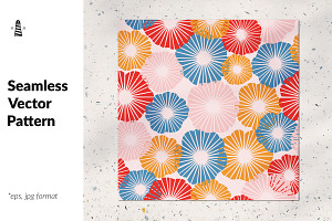 Abstract flower seamless pattern