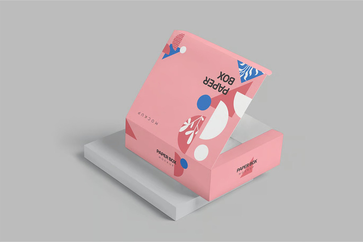 Wide Rectangular Paper Box Mockups, a Packaging Mockup by megostudi0 (Photo 4 of 7)