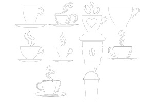 Coffee Cup Mugs Set 1 Procreate