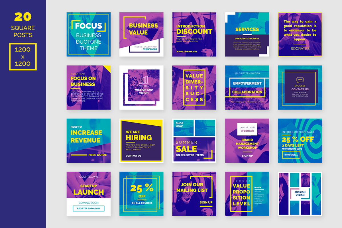 Duotone Business Social Media Pack, a Social Media Template by Mikko Lemola (Photo 2 of 6)