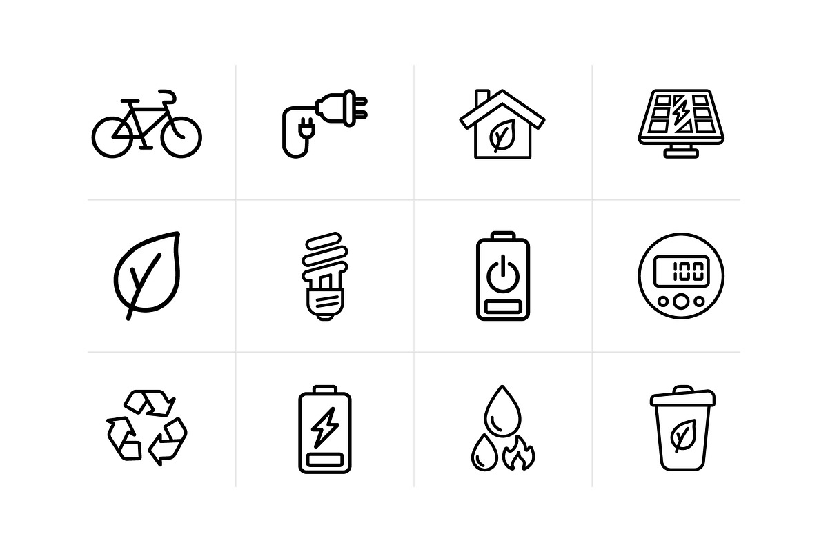 Green Energy and Sustainable Icons, an Icon by VectStock (Photo 1 of 2)