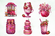 Whimsical Pink Sweet Summer Clipart, a Seasonal Illustration by Creative Art (Thumbnail 5 of 8)