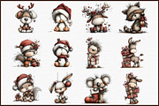 Whimsical Christmas Animal Clipart B, an Illustration by Sublimation Artist (Thumbnail 3 of 6)