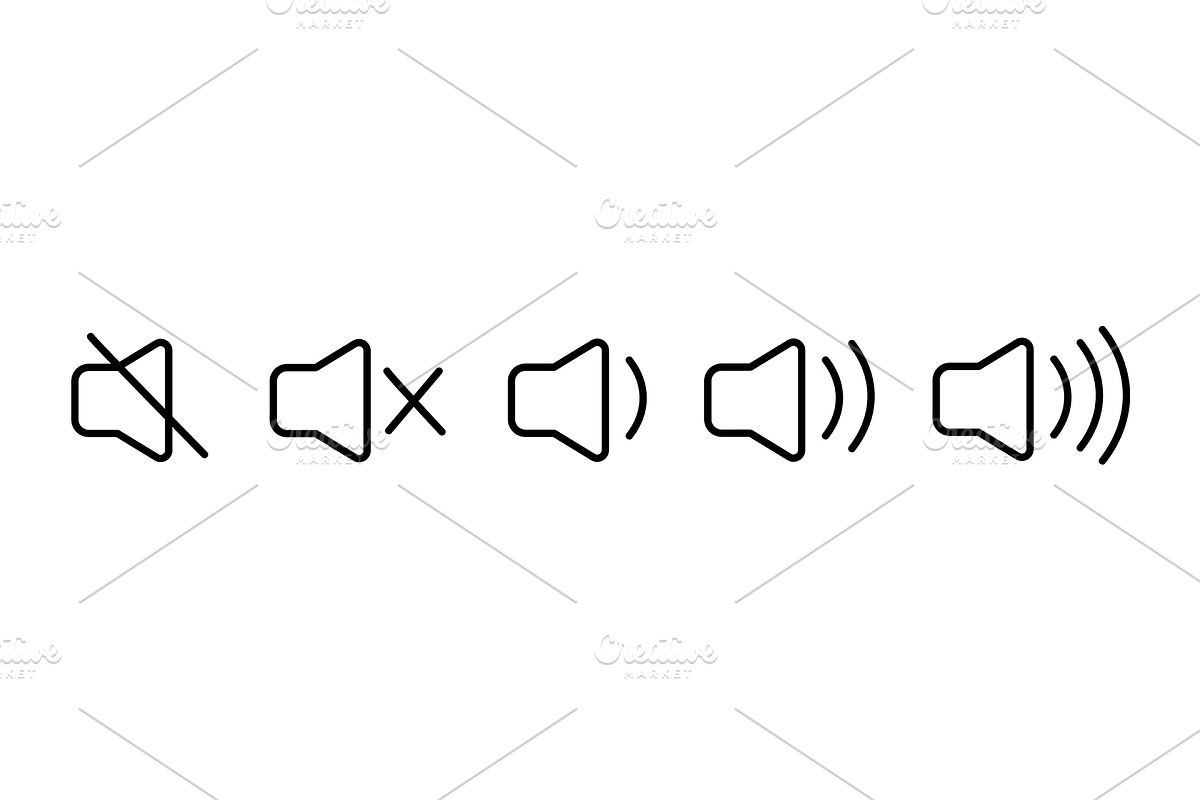 Vector cartoon set of volume icons, a Technology Illustration by Elen_Art