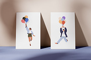 Happy people fly with balloons set, a Person Illustration by Good Studio (Thumbnail 5 of 6)