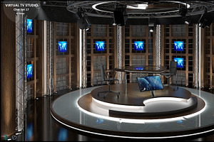 Virtual TV Studio Chat Set 17