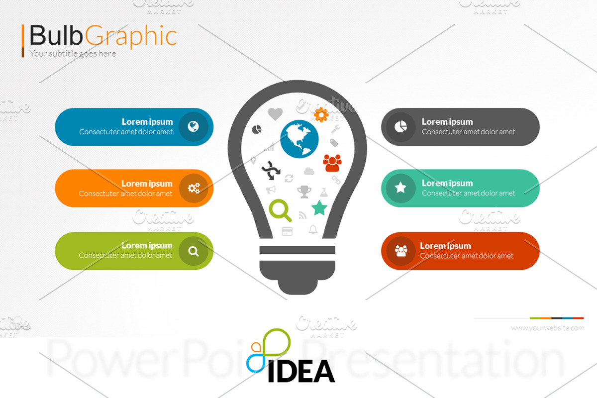 Idea Flat PowerPoint Template, a Presentation Template by iDny (Photo 5 of 6)
