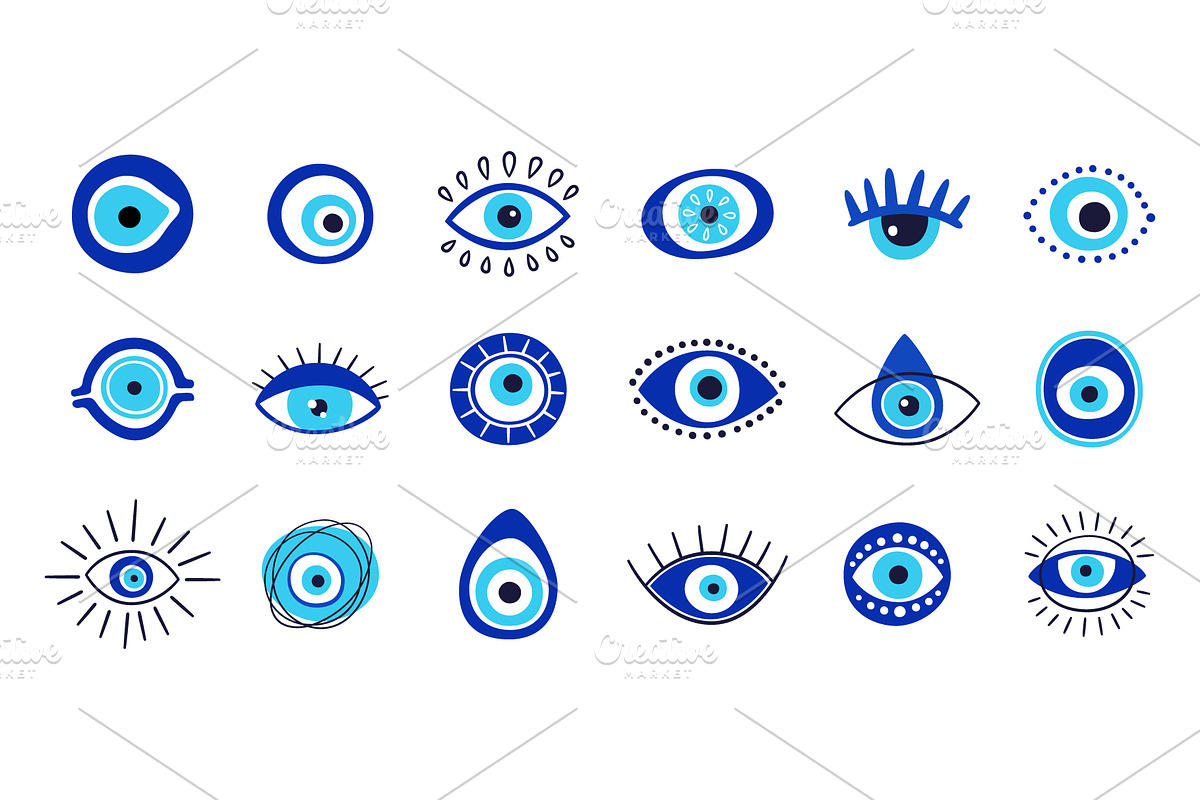 Evil eye talisman icons, an Object Graphic by Elena Pimukova