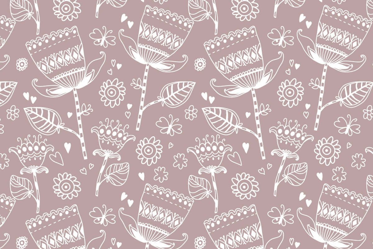 Set of 4 romantic seamless patterns preview 3