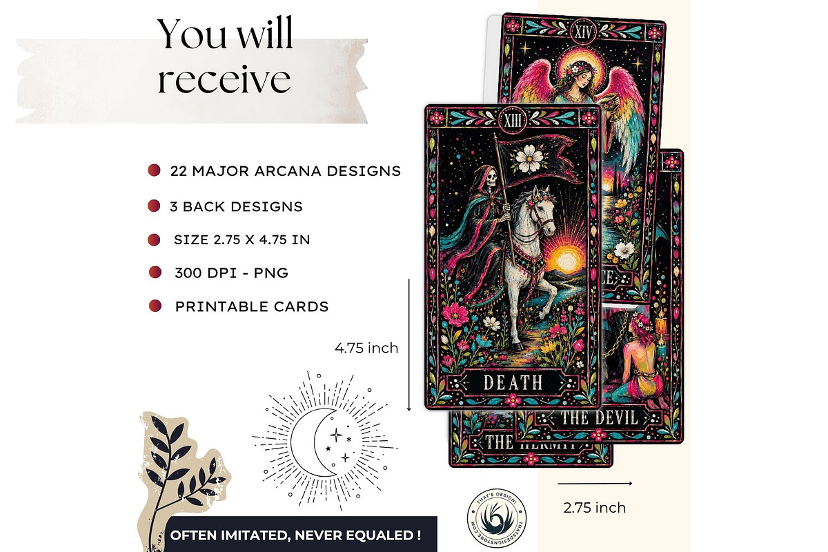 The Painted Bloom Tarot Major Arcana, a Decorative Illustration by ThatsDesignArt (Photo 2 of 11)