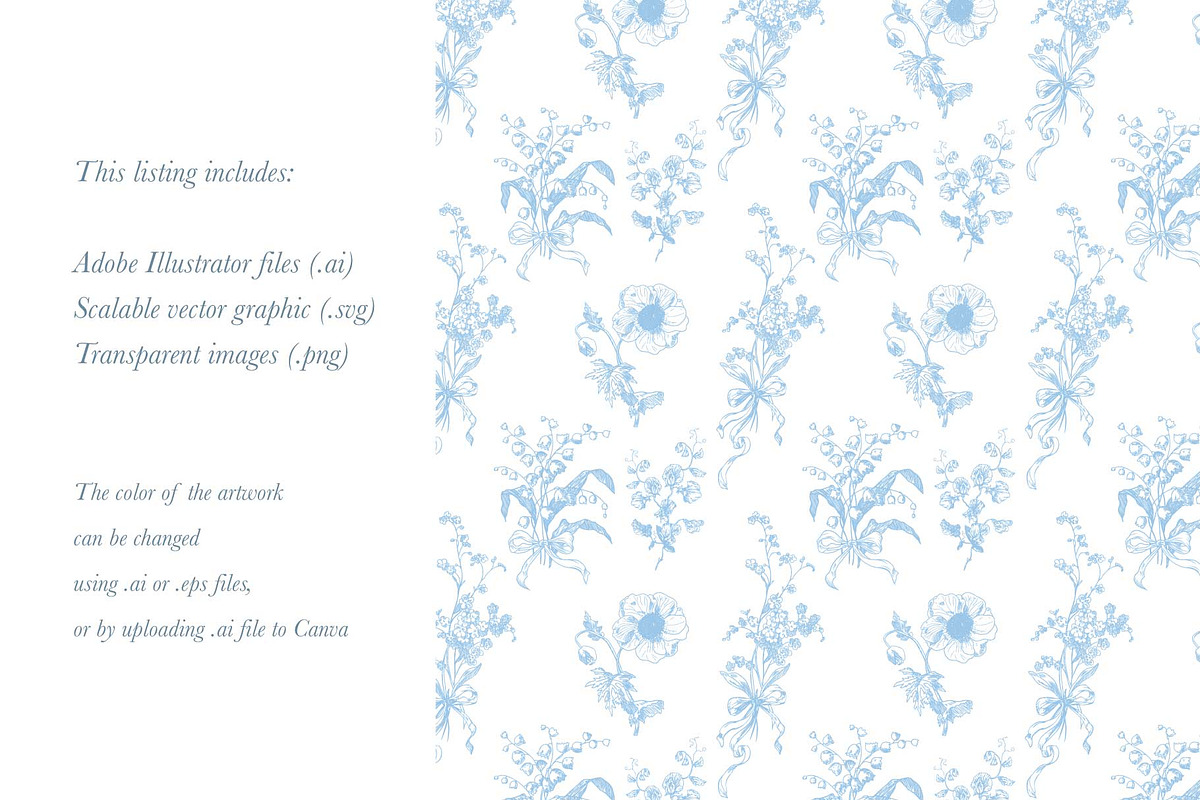Spring Toile Pattern & Elements, a Pattern Graphic by Encre Studio (Photo 4 of 7)