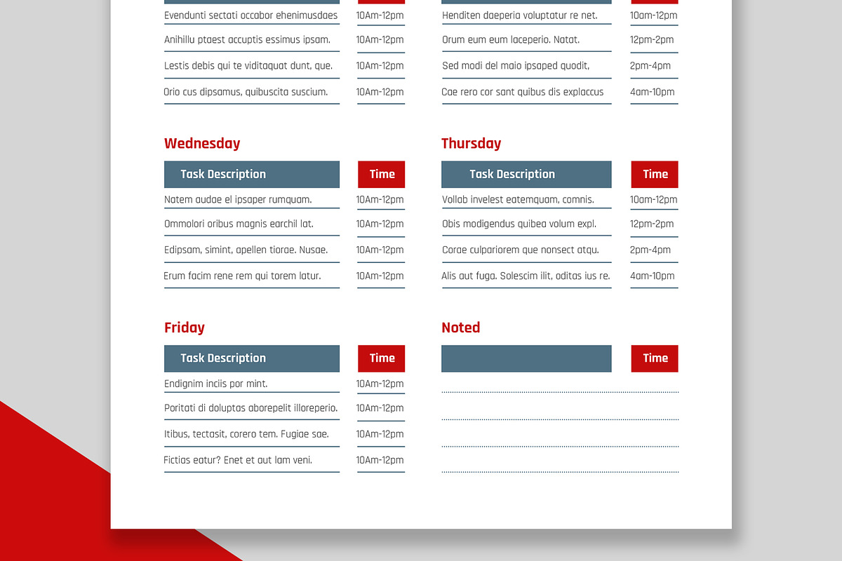 Weekly Planner And Time List, a Stationery Template by MightyDesign (Photo 3 of 8)