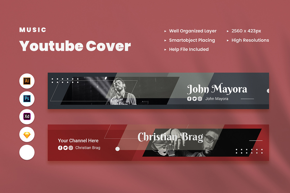Music Youtube Cover, a Social Media Template by Rahardi Creative (Photo 1 of 4)