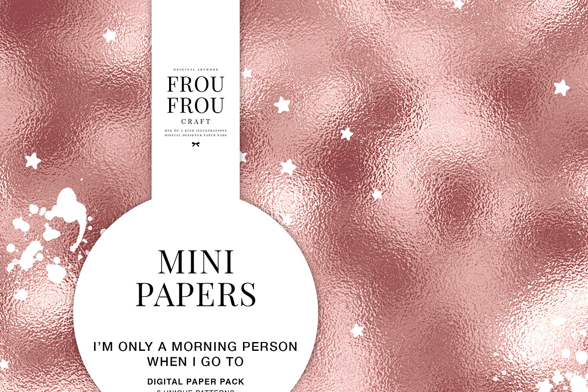 Rose Gold Pink Black Mini Papers, a Pattern Graphic by Frou Fou Craft (Photo 6 of 7)