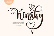 Kinsky - Calligraphy Font with Heart, a Script Font by Airotype (Thumbnail 1 of 12)