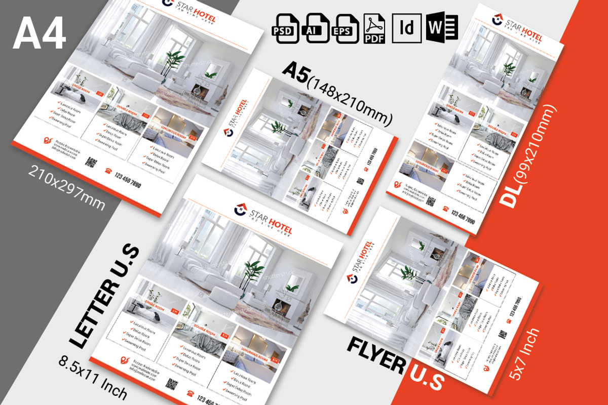 10 Hotel Flyers Bundle 90% OFF, a Flyer Template by Imagine Design Studio