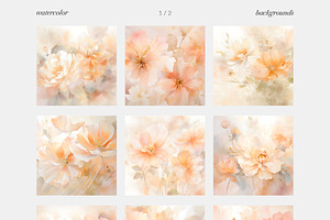 Fuzzy Peach Floral Backgrounds