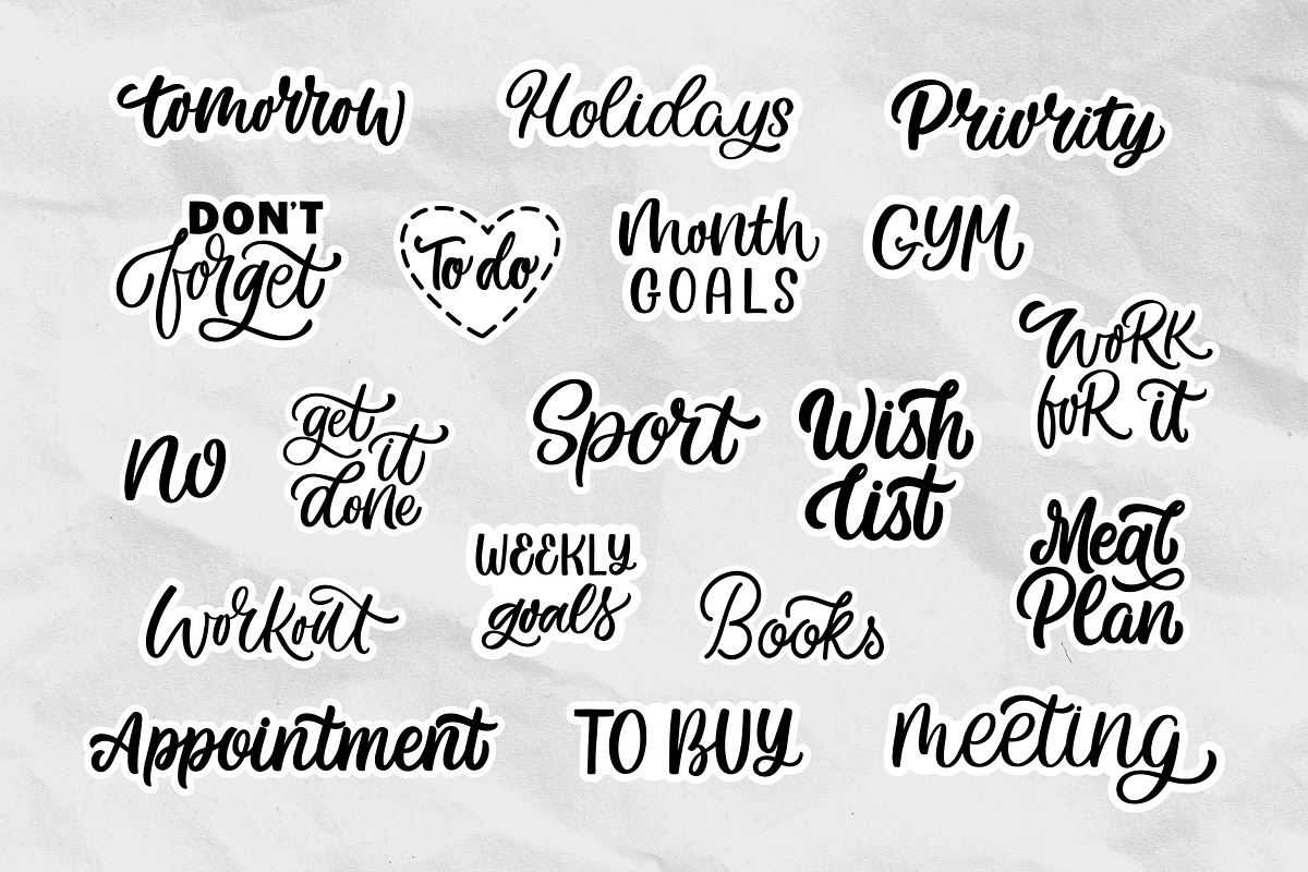Stay organized - sticker pack, an Illustration by Kamilla.writes.letters (Photo 3 of 5)