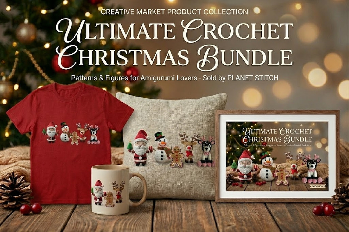 Christmas Realistic Crochet PNGs, an Object Illustration by Atelier Nocturne Graphic (Photo 2 of 4)