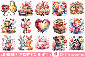 Valentine's Day Clipart Bundle PNG