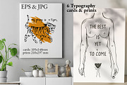6 Typography cards and prints, a Graphic by Olillia (Thumbnail 2 of 4)