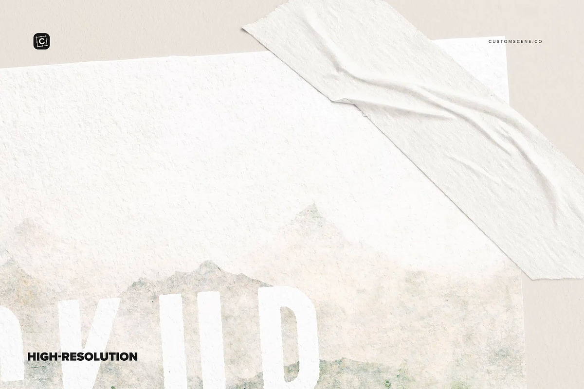 A4 Watercolor Paper Mockup, a Product Mockup by Custom Scene (Photo 3 of 10)