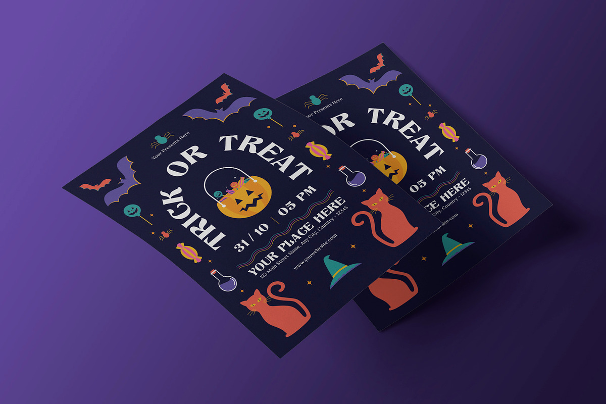 Trick or Treat Halloween Flyer, a Flyer Template by Neermana (Photo 3 of 4)