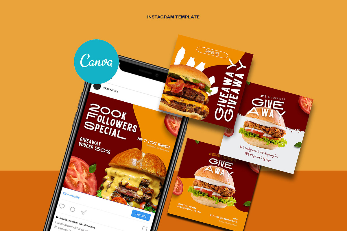 Burger / Food Instagram | CANVA, a Social Media Template by Azruca (Photo 6 of 17)