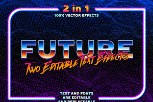 80s Synthwave Text Styles, Templates